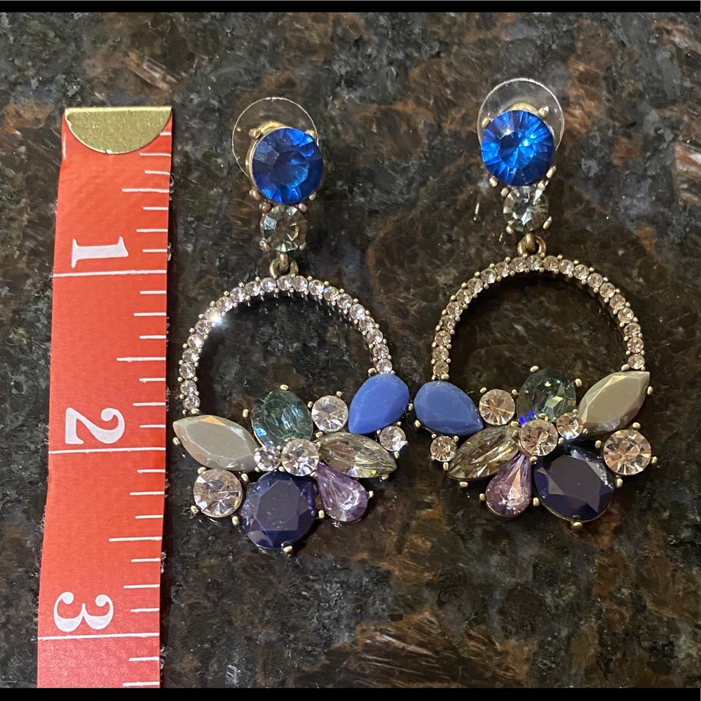 Multi Color Jewel & Rhinestone Earrings - Picture 3 of 3